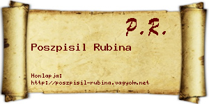 Poszpisil Rubina névjegykártya